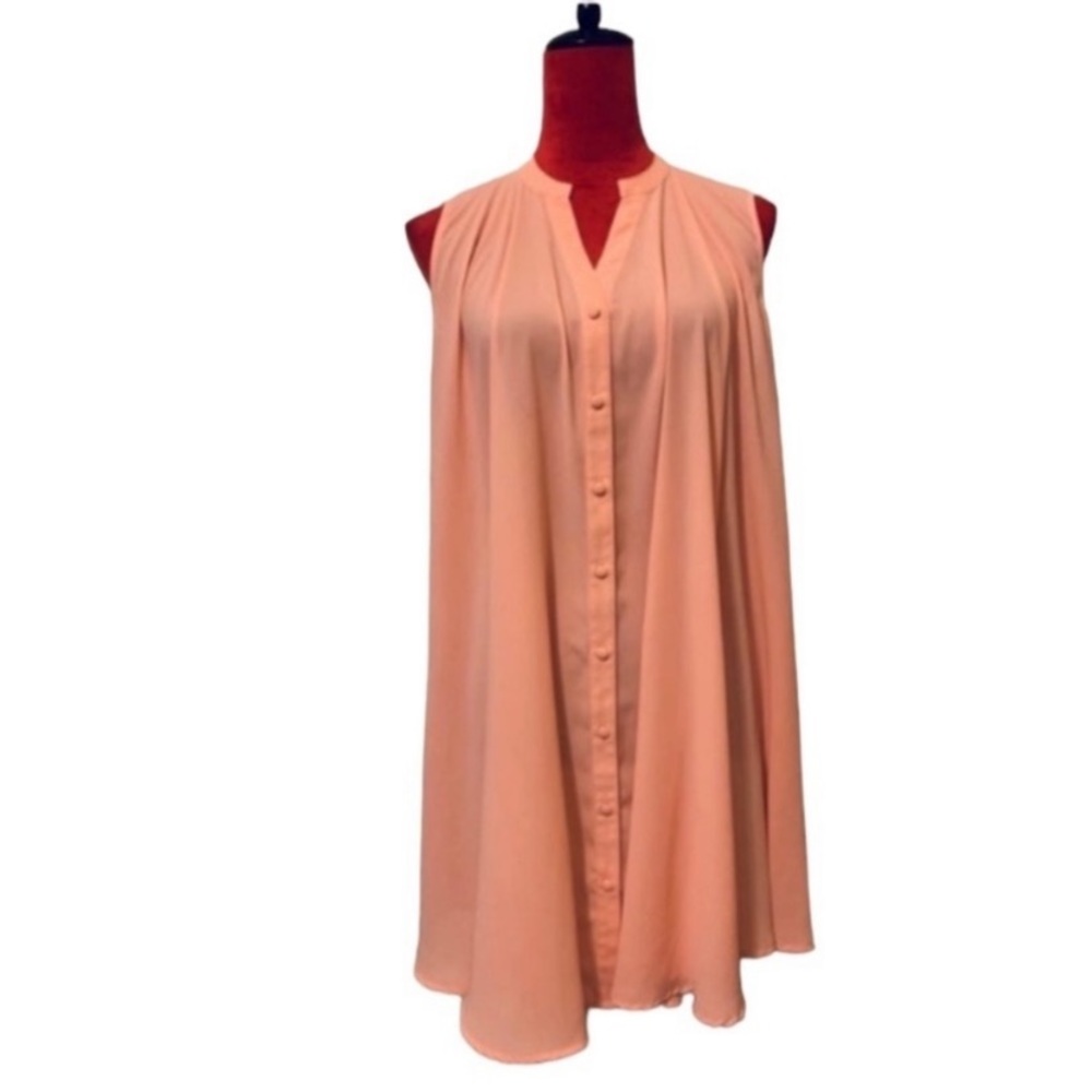 PEACH SLEEVELESS DRESS - Picture 2 of 8